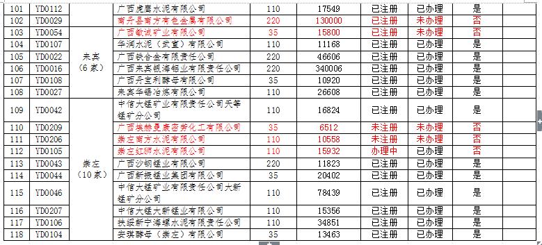 广西电力市场交易主体名单