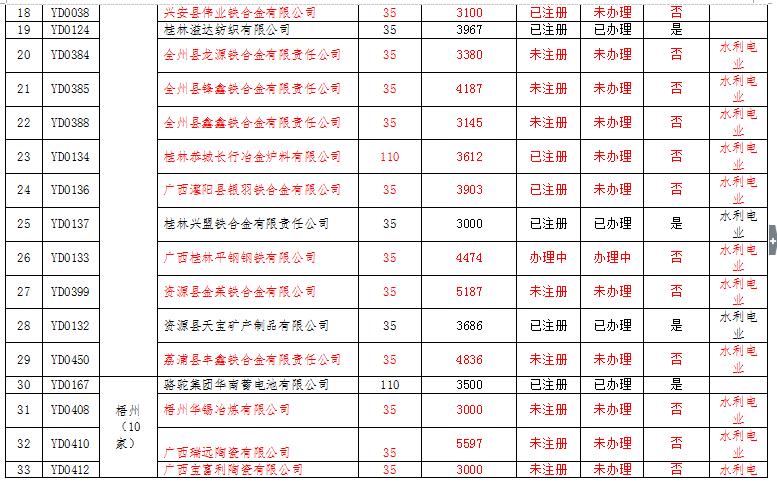 广西电力市场交易主体名单