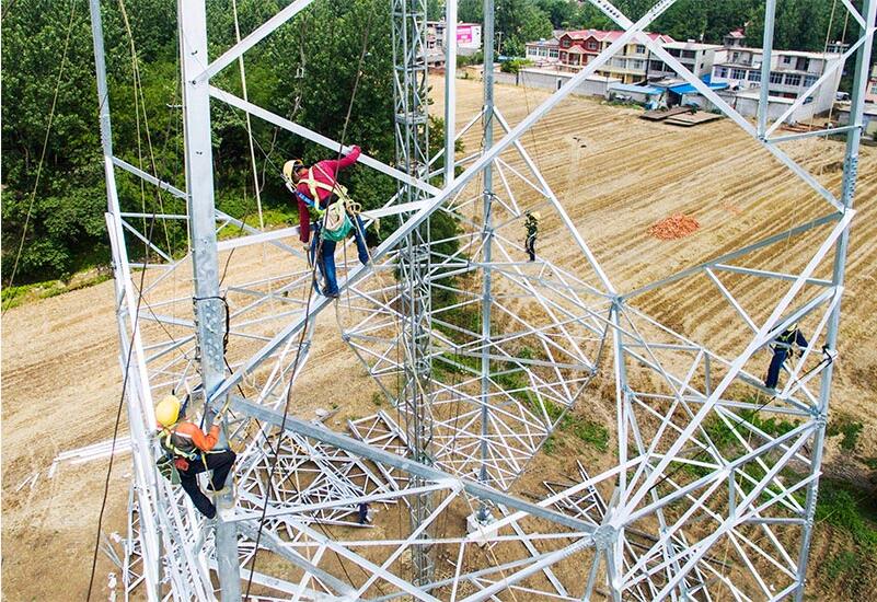 伯阳—颍州500千伏线路工程进入组塔施工高峰期