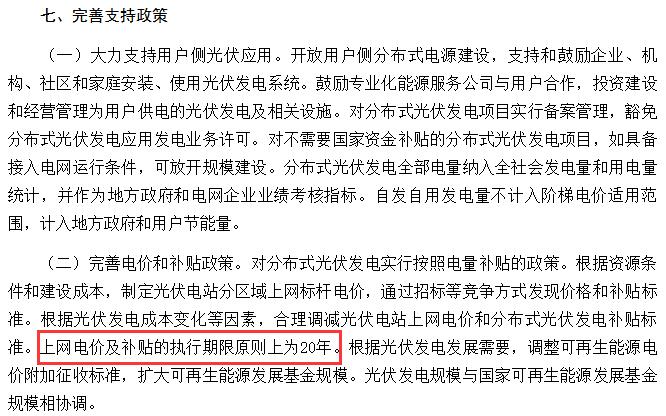 光伏补贴是不是20年以后就取消了？